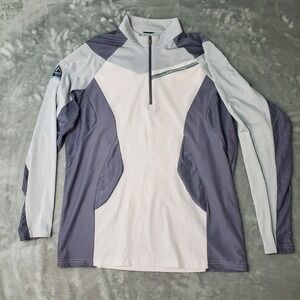 Montpic Expert Supreme Quarter Zip Pullover Grey White Colorblock Mens Large